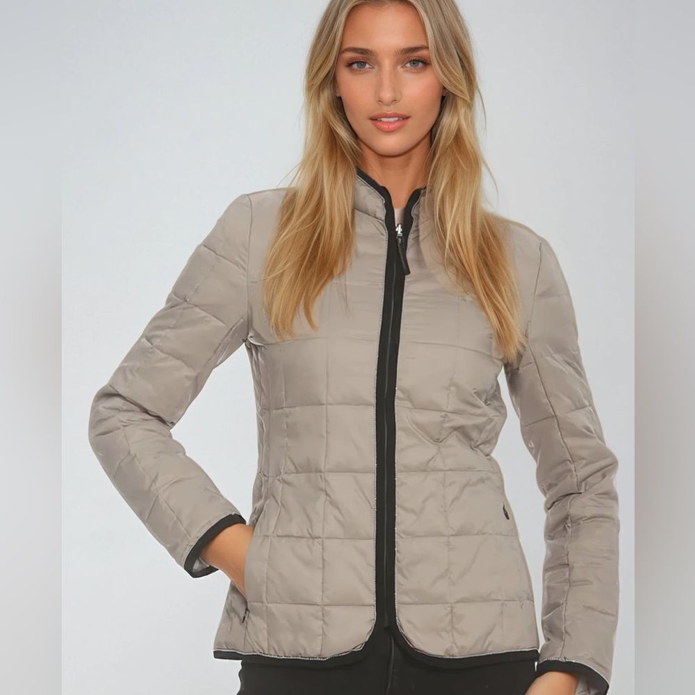 Ciao Milano Taupe & Black Quilted Jacket